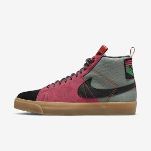 Zapatillas Skate Nike SB Zoom Blazer Mid Premium Mujer Blancas Marrones Negras | NK691VIG