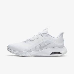 Zapatillas Tenis Nike NikeCourt Air Max Volley Hard-Court Mujer Blancas Metal Plateadas | NK284HQA