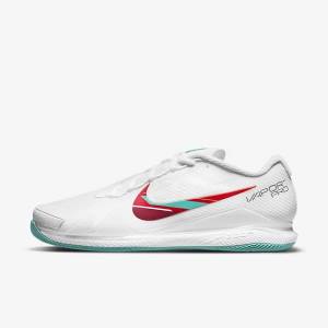 Zapatillas Tenis Nike NikeCourt Air Zoom Vapor Pro Hard-Court Hombre Blancas Rojas Burdeos Turquesa | NK721UEN