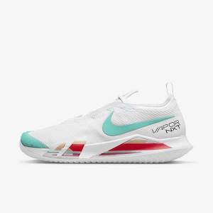 Zapatillas Tenis Nike NikeCourt React Vapor NXT Hard-Court Hombre Blancas Rojas Burdeos Turquesa | NK108JYH