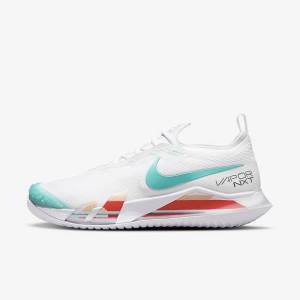 Zapatillas Tenis Nike NikeCourt React Vapor NXT Hard Court Mujer Blancas Rojas Burdeos Turquesa | NK296NEF