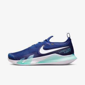 Zapatillas Tenis Nike NikeCourt React Vapor NXT Clay Court Hombre Azul Real Azules Turquesa Naranjas Blancas | NK409OPX