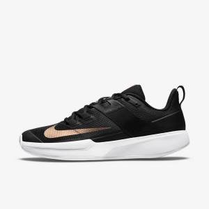 Zapatillas Tenis Nike NikeCourt Vapor Lite Clay-Court Mujer Negras Blancas Metal Rojas Marrones | NK142ULF