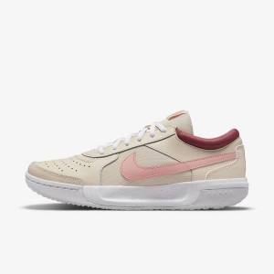 Zapatillas Tenis Nike NikeCourt Zoom Lite 3 Mujer Blancas Rojas Coral | NK482YBG