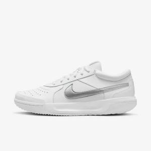 Zapatillas Tenis Nike NikeCourt Zoom Lite 3 Mujer Blancas Metal Plateadas | NK863RVQ