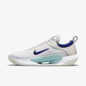 Zapatillas Tenis Nike NikeCourt Zoom NXT Clay Court Hombre Blancas Beige Claro Turquesa Azul Real Azules | NK923KUV