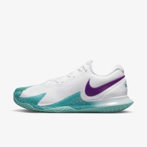 Zapatillas Tenis Nike NikeCourt Zoom Vapor Cage 4 Rafa Hard Court Hombre Blancas Turquesa Rojas Moradas | NK345BHW