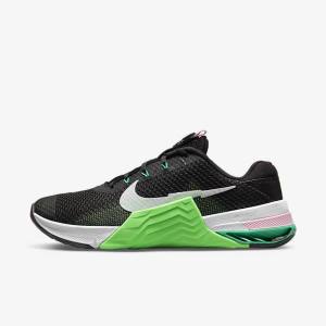 Zapatillas Training Nike Metcon 7 Mujer Negras Verde Rosas Blancas | NK947CLZ