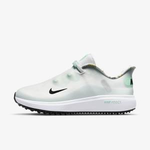 Zapatos De Golf Nike React Ace Tour Mujer Blancas Plateadas Verde Menta Negras | NK327ZJW